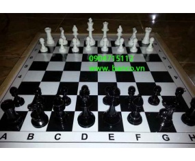 Bàn cờ vua bàn gỗ thông và quân nhựa mica
