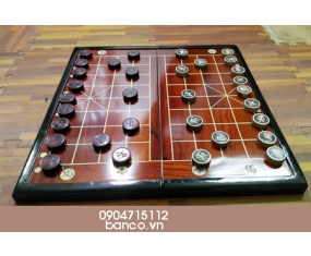 Bàn cờ tướng gỗ hương quân sừng đen trắng